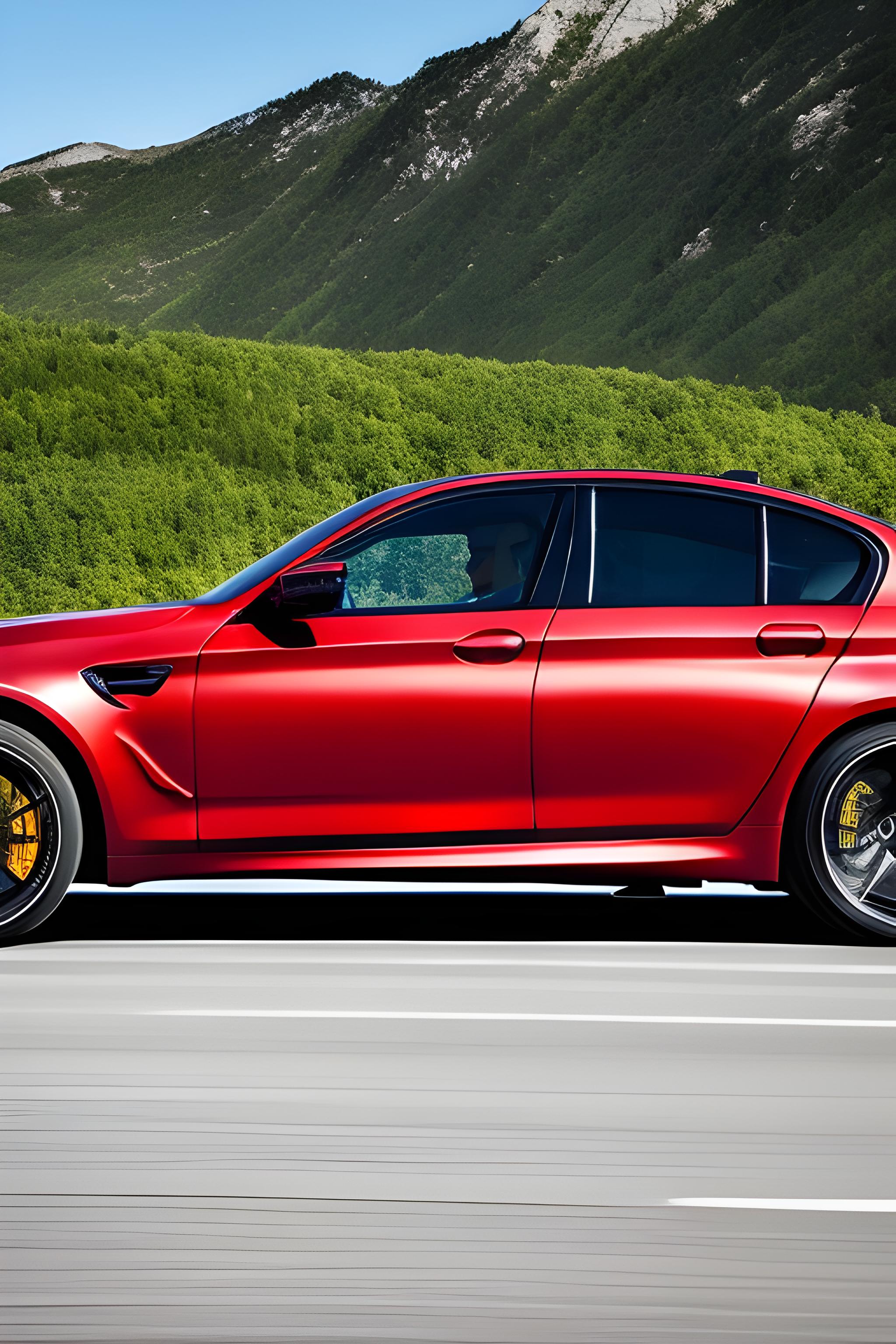 мне нужна фотография с изображением черного автомобиля BMW M5, у которой разбито лобовое стекло, рядом должна лежать бита, а на капоте машины выцарапано "тебе все вернется,твоя «Аврора»" машина должна